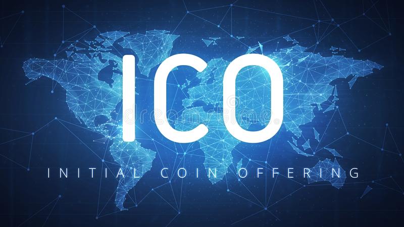 ico initial coin offering futuristic hud banner ico initial coin offering futuristic hud background world map 110983744