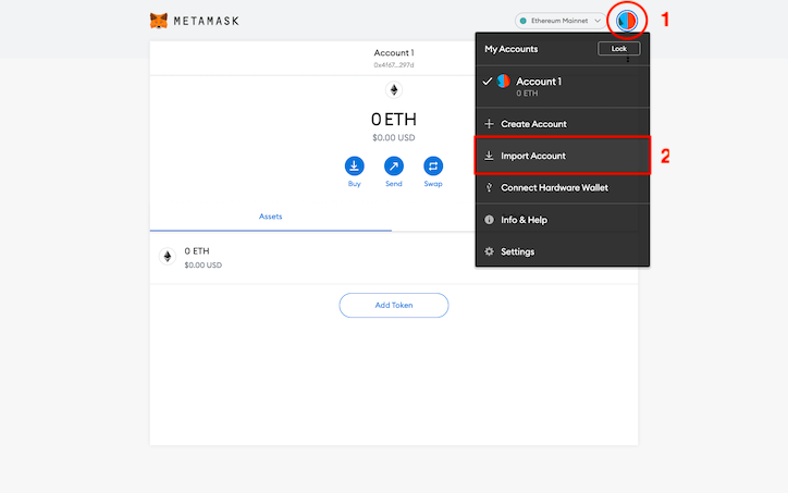 importing a json file into metamask safe